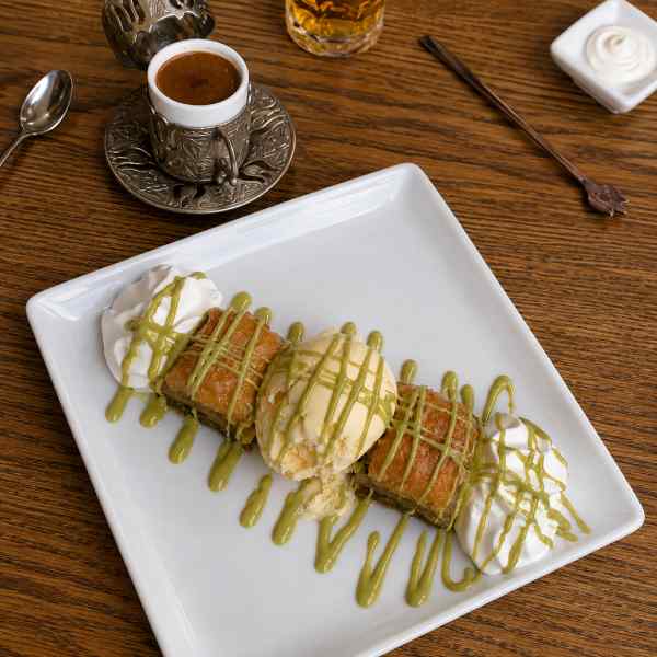 Crispy Baklava served at Enfes Turkish Restaurant in Sunderland